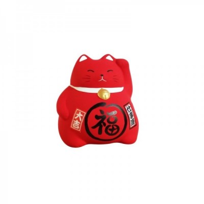 Chat rojo felicidad hucha (Coraje) tamaño mediano H9cm