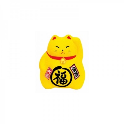 Chat amarillo felicidad hucha (Dinero) tamaño medio H9cm