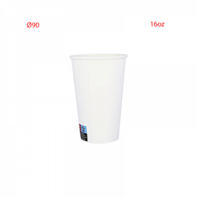 白い紙製のカップ、16オンス/465ミリリットル、直径...