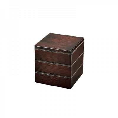 3-tier dark brown bento box...