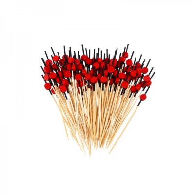红黑竹制12cm长100个装的串烧竹签