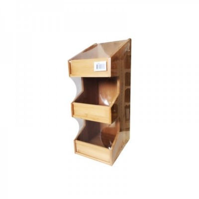 竹製の3段階のアクセサリーラック、サイズは15x18x40cm*(4)です。