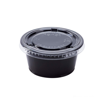 Bote de salsa + tapa de plástico 3.25 oz P325 negro 100p*(25)