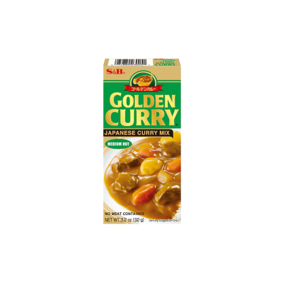 Curry dorato in blocco medio-piccante S&B JP 92g*(12*2)