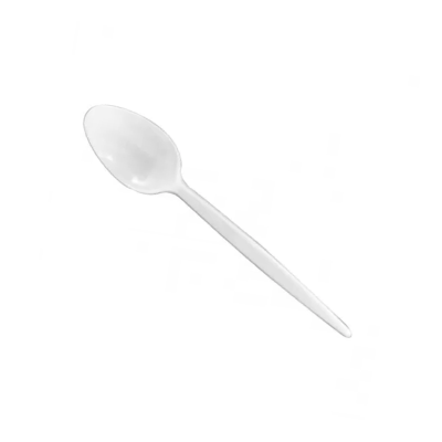 白色可生物降解PLA材质的148mm长勺子，一包含50...
