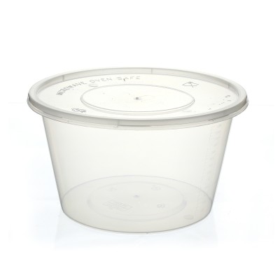 Caja redonda de plástico de 2000 ml (sin agujero) 50 unidades * (4)