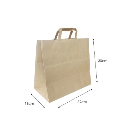Bolsa de papel kraft con asa plana marrón TG 120g 250p