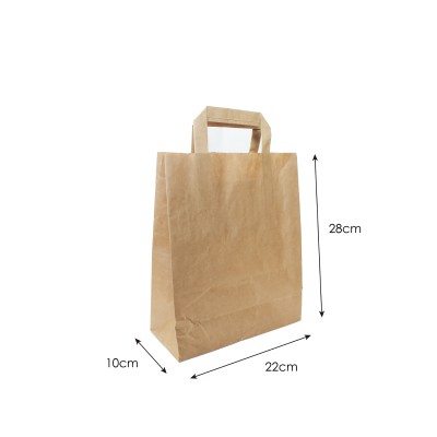 갈색 평면 손잡이 크래프트 종이 가방 70g * 250개