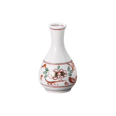 白色花朵图案的日本清酒杯Tokkuri，尺寸为6.5*...