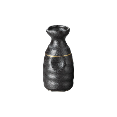 金ラインの黒い金属製の酒瓶、6*12.8cm、160cc
