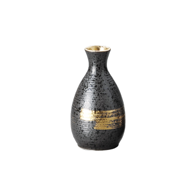 金色清酒瓶，尺寸为6.3*11.5厘米，容量为150毫升。