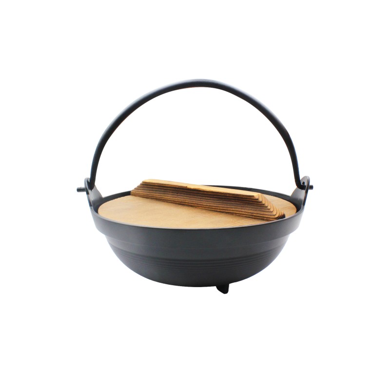 Marmite Tajine En Fonte 18 Cm – Grande Mijoteuse Traditionnelle Avec Couvercle Conique Et Plancher Bois – Cuisson Saine & Savoureuse