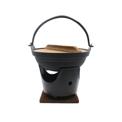 Hot pot set with a cauldron pot for Japanese kaminabe fondue.