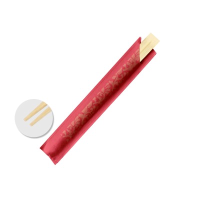 Baguettes de bambú con funda de color burdeos (puntas afiladas) 100 piezas *(30)