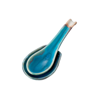 Blue spoon + spoon rest