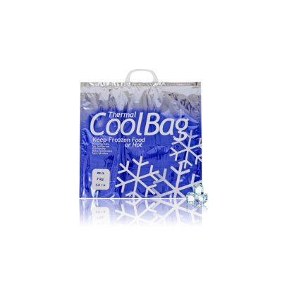 Bolsa isotérmica con asa, exterior metalizado 45+45.