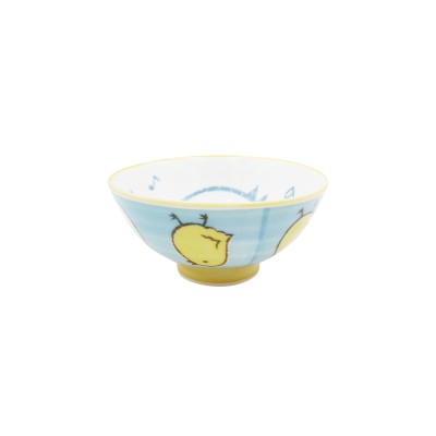 蓝色小鸡图案瓷碗，直径10.6厘米