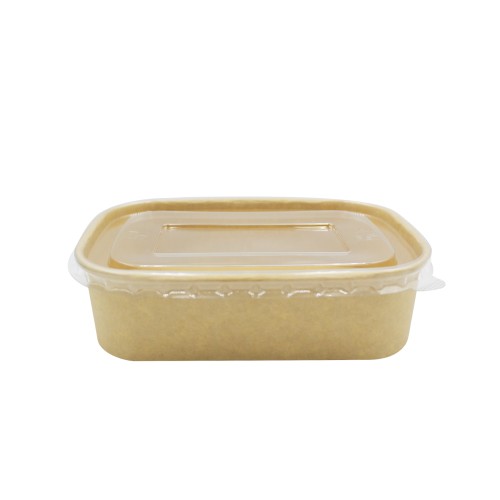 Barquette rectangulaire en carton kraft + couvercle BR 50p*(6)
