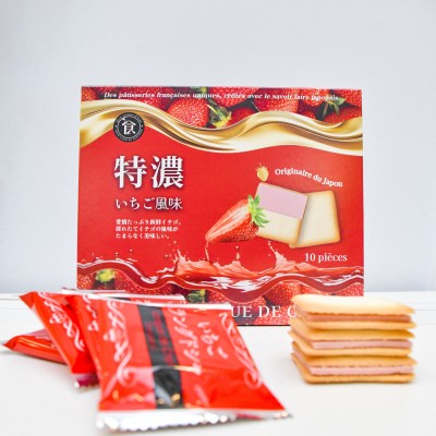 Biscuits langue de chat à la fraise MPA 10p 90g*(10)   Langue de Chat Fraise | Délicatesse Japonaise | Cadeau Gourmand