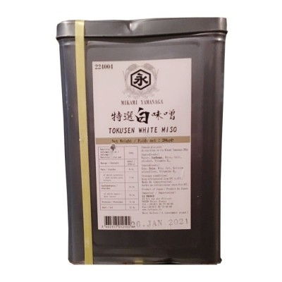Pasta de soja blanca Shiro Miso en lata Mikami 20kg