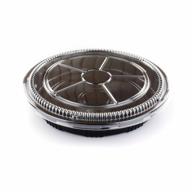 Bandeja redonda negra de 28 cm HP-61-2 20p*(6)