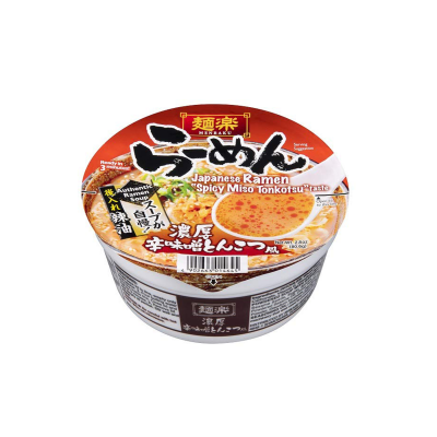 Cup Ramen sauce tonkotsu miso spicy Menraku JP 80.6g*(12)