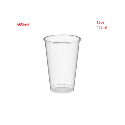 可回收的塑料杯，适用于珍珠奶茶，直径95毫米，容量16...